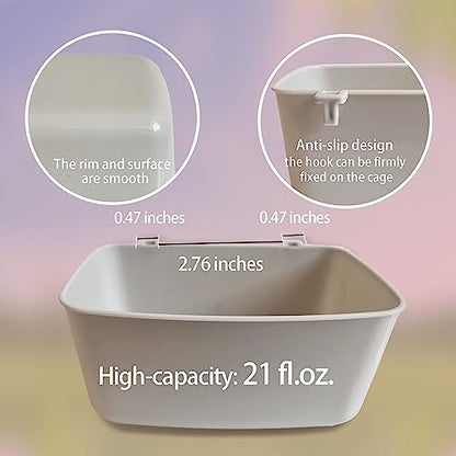 12 Pack Feeder Waterer Chicken 21 oz Food Water Cage Cups Rabbit Puppy Cat Hanging Feeding Dish Coop Bowl Watering Container Treats Drinker for Pigeon Bird Bath Basin Hamster Bed