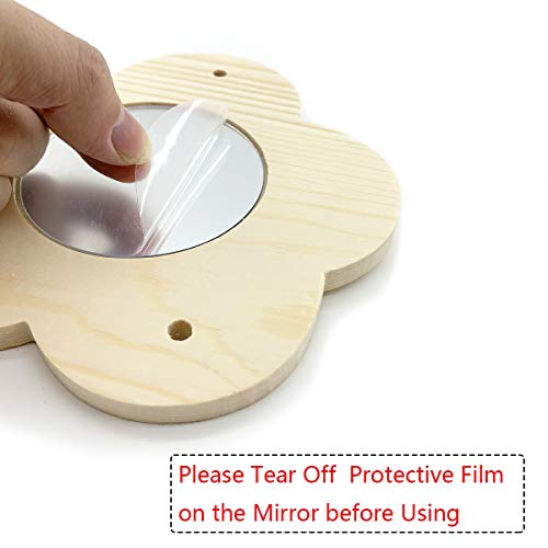 Chicken Perch for Chicks Chicken Roosting Bar Wood Stand with Mirrors Chick Stand Trainning Perch Toy