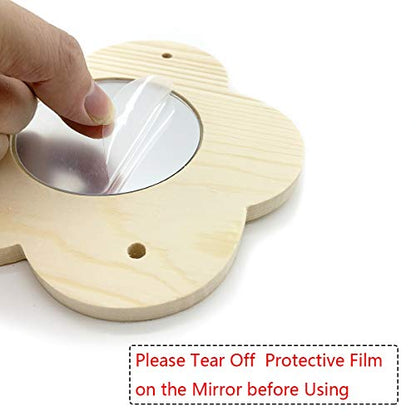 Chicken Perch for Chicks Chicken Roosting Bar Wood Stand with Mirrors Chick Stand Trainning Perch Toy
