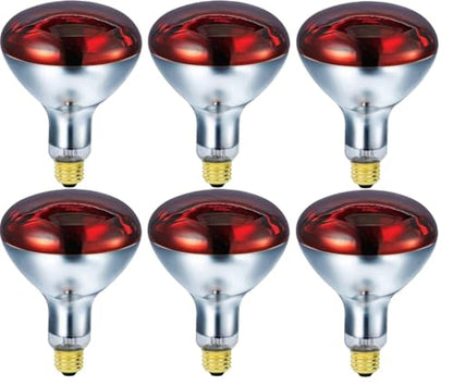 250 Watts R40 Red Heat Lamps Outdoor Bulbs for Pets Flood Light Bulb for Chickens Infrared Reflector 250W R40 Incandescent Medium E26 Base 6 Pack - style: 250W/R40/RED/2PK/S