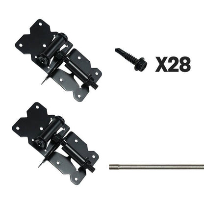 skysen Stainless Steel Self Closing Vinyl Fence Single Gate Hinge and Latch Hardware Kit -2 Hinges and 1 Latch (Single Gate Kit)