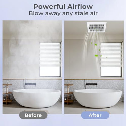 COSTWAY Bathroom Exhaust Fan, Ceiling Mount Ventilation Fan with Galvanized Sheet Housing, 4 Inch Duct Connector, 80 CFM 1.5 Sones Quiet Bath Vent Fan for Home, White - size: 80 CFM