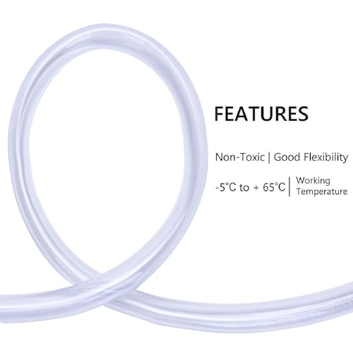 DERNORD PVC Tubing 7/8"ID X 1-1/10"OD Flexible Clear Vinyl Hose 10 Feet for Food Grade - size: 10 Feet, style: 7/8"ID X 1-1/10"OD