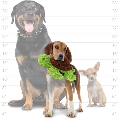 MIGHTY® 2 Pack Microfiber Medium Turtle Dog Toys | Ultra Durable Plush Toy with Multiple Layers & Reinforced Seams , Washable and Floats , Mighty® Construction - color: 2PK Green Brown Turtle