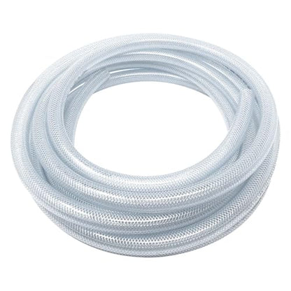 Gloxco Clear Braided PVC Tubing, Food Grade, Heavy Duty Reinforced Hose, 3/4" ID, 25 Ft Length - size: 3/4" x 25 Ft