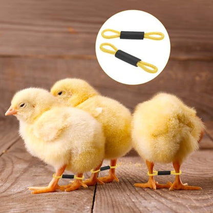 M METERXITY 50-Pack Adjustable Chick Leg Bands, 1.38" x 0.2" Polyester Chicken Leg Brace for Chicks/Ducks/Birds [Yellow] Poultry Leg Bands - color: Yellow