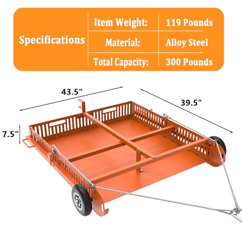 2 in 1 Horse Paddock Cleaner & Trailer, Tow-Behind Trailer Horse Manure Scoop, 2 in 1 Field Cleaner & Scooper for Paddock, Horse Pasture