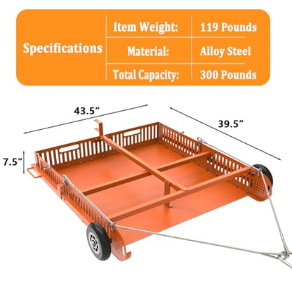 2 in 1 Horse Paddock Cleaner & Trailer, Tow-Behind Trailer Horse Manure Scoop, 2 in 1 Field Cleaner & Scooper for Paddock, Horse Pasture