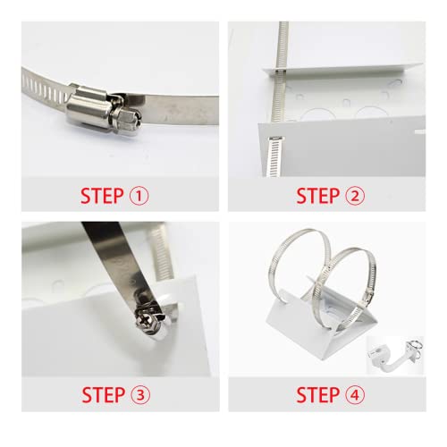 2pcs Universal Wall Mounting Bracket with 4 Loops, Vertical Pole Mount Adapter for CCTV Security Camera PTZ Dome Indoor Outdoor AP Access Point Client CPE