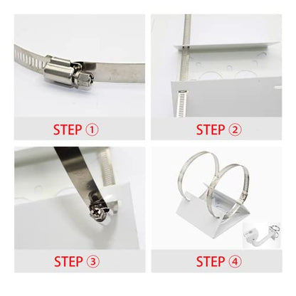 2pcs Universal Wall Mounting Bracket with 4 Loops, Vertical Pole Mount Adapter for CCTV Security Camera PTZ Dome Indoor Outdoor AP Access Point Client CPE