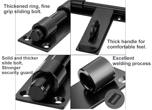 Slide Bolt Gate Latch, 17in, Thickened for Large Wooden/Metal Gates, Face Mount, Weld/Screws on Gate Left/Right Side, Fence Gate Latch, Barn Door Lock, Rustic Gate Lock Hardware(Patent Pending)