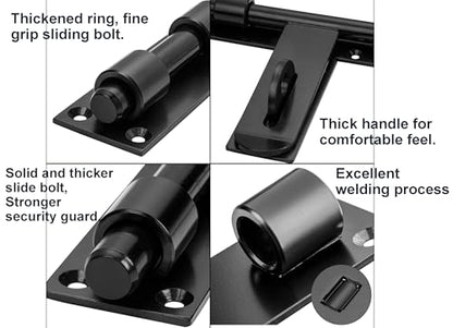 Slide Bolt Gate Latch, 17in, Thickened for Large Wooden/Metal Gates, Face Mount, Weld/Screws on Gate Left/Right Side, Fence Gate Latch, Barn Door Lock, Rustic Gate Lock Hardware(Patent Pending)