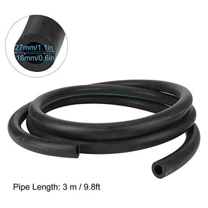 G3 / 8 Milking Machine Hose 3 Meter | Food - Grade Black Rubber Replacement Tube | Abrasion & Pressure Tolerant for Livestock Dairy Farm | Milk Collector to Bucket Pipe