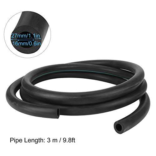 Black Rubber Tubing, Flexible Food Grade Milk Hose, 3 M Length Milk Pipe for Cow or at Milking Machines