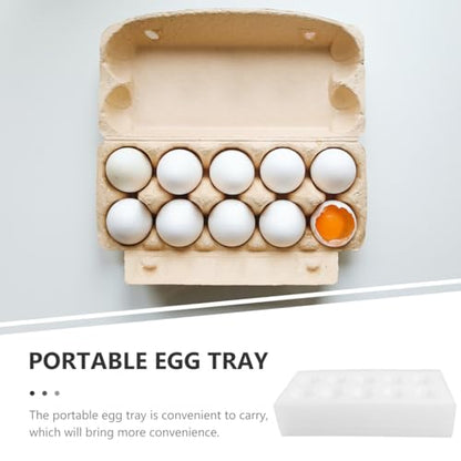 BESTOYARD Egg Holder Tray 10-Grid, Thickened Foam Shock-Absorbing Protective Container for Shipping & Refrigerator Storage, for Fresh Chicken Eggs