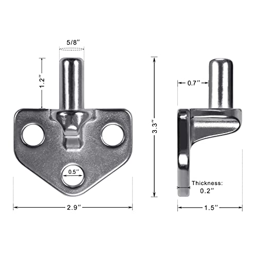 Insaga 304 Stainless Steel Gate Hinges Heavy Duty, Non-Welded Gate Hardware, 2pcs Wall Mount Gate Hinge, Chain Link Gate Hinge with 5/8'' Hinge Pin, Horizontal Design - color: Horizontal Hinge-2pcs