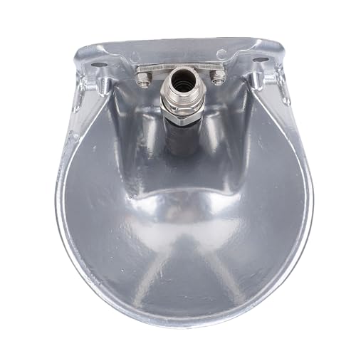 Pssopp Dog Water Bowl Dispenser, Stainless Steel Automatic Livestock Waterer with Float Valve for Cattle Sheep Goats and Pigs