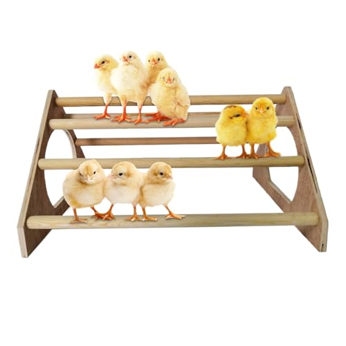 Chicken Perch with 7 Bars Wooden Chicken Roosting Bars with Side Holes Freestanding Roost Coop Accessories, Coop Accessories