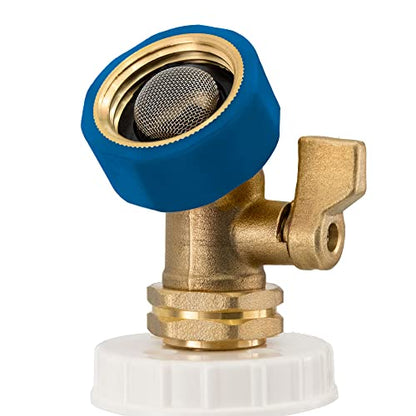 RecPro RV Hands Free Water Tank Fill | Clear Fill Tube with Brass Shut-Off Valve | Secure Fresh Water Tank Filler for RV Camper Trailer
