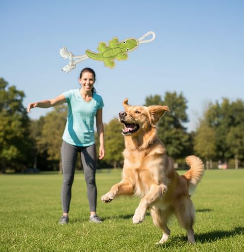 Fuzzl Eco Leather Crocodile Toy Natural and Tough Dog Toys - Long Lasting Chew Toys for Aggressive Chewers - Strong Dog Toy for Dogs and Puppy - style: Crocodile