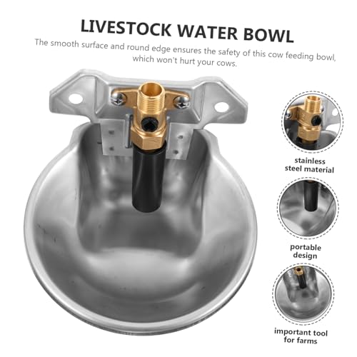 Kisangel Automatic Cow Waterer Bowl Large Capacity Livestock Water Feeder Float Valve Plastic Design for Cattle Sheep and Goats Efficient Water Access for Farms