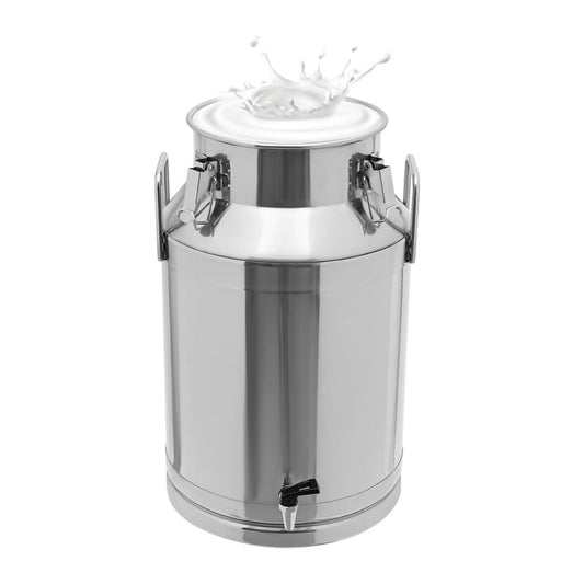40L/10.57Gal 201 Stainless Steel Milk Can with Faucet and Sealed Lid, Heavy Duty Milk Jug Bucket for Milk Storage, Liquid Container for Water Wine Oil – Farm Kitchen Home Use (40L) - size: 40L