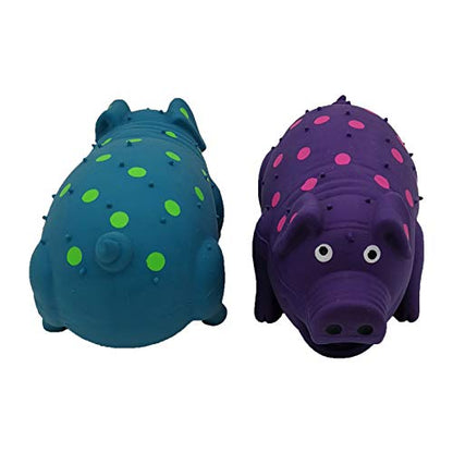 9 Inch Latex Dog Chew Toy Grunting Pig Sound Play (2 Pack)