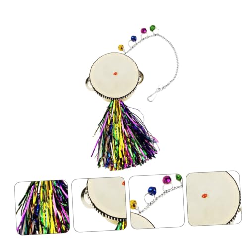 Chicken Mirror Drum Toy for Pets Interactive Rooster Hen Playing Mirror Stainless Steel Hanging Toy for Poultry Fun and Entertainment