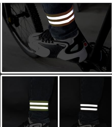 Reflective Ankle Bands for Cycling, Adjustable Leg Straps with Reflective Strips, 35cm Length, 5cm Width, Safety Gear for Biking