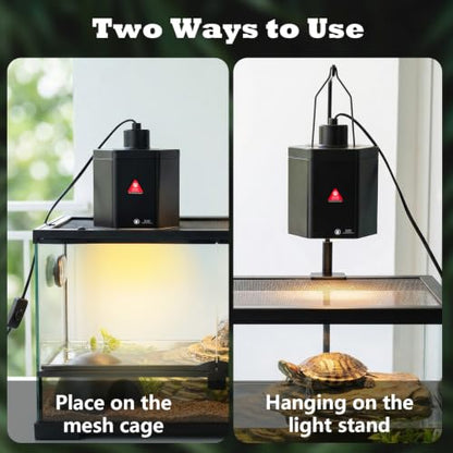 Yoobao 5.9" Reptile Heat Lamp Fixture, Hexagonal Dome Light with Hook for Basking Light & Ceramic Heat Emitter, 100W UVB/UVA Reptile Light Fixture for Bearded Dragon, Turtle, Snake, Lizard Terrarium