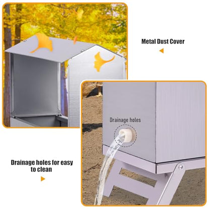 Chicken Waterer 1.5 Gallon Automatic Water Dispenser for Poultry | Chicken Water Feeder with Float Valve Kits | Stainless Steel | With Legs | Anti-Roost Lid | for Ducks, Turkeys, Quail