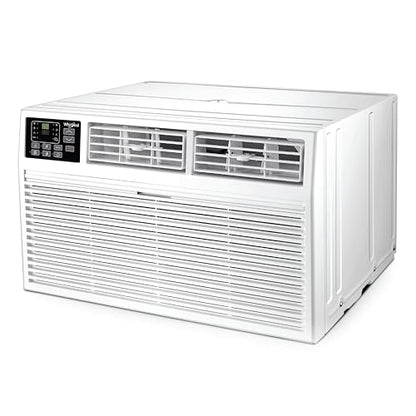 Whirlpool 8,000 BTU Through the Wall Air Conditioner, 115V, Cools up to 350 Sq. Ft. for Living Room, Bedroom, Kitchen with Dehumidifier and Remote Control, White - size: 8,000 BTU