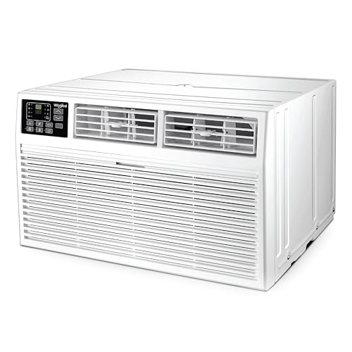 Whirlpool 8,000 BTU Through the Wall Air Conditioner, 115V, Cools up to 350 Sq. Ft. for Living Room, Bedroom, Kitchen with Dehumidifier and Remote Control, White - size: 8,000 BTU