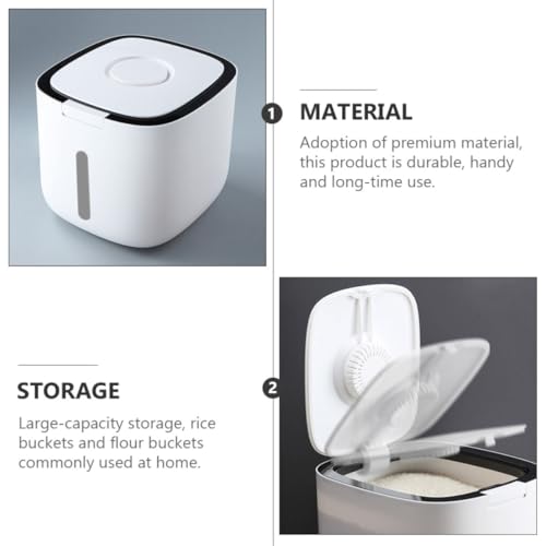 TOYANDONA Large-capacity Sealed Grain Storage Box for Kitchen and Home, Portable Black Rice Storage Container with Strong Sealing Effect, Abs and Pp Material Flour and Dog Food Holder