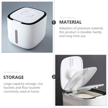 TOYANDONA Large-capacity Sealed Grain Storage Box for Kitchen and Home, Portable Black Rice Storage Container with Strong Sealing Effect, Abs and Pp Material Flour and Dog Food Holder
