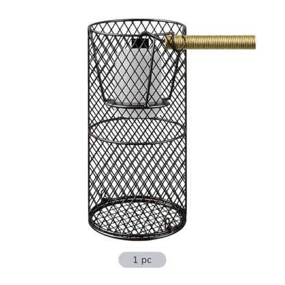 Black Iron Reptile Heat Lamp Guard, Anti-Scald Elevated Mesh Cage, 8.1 x 3.9 in / 20.5 x 10 cm with Long-Lasting Construction, Easy Installation, Superb Heat Dissipation for Birds and Reptiles