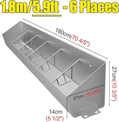 Heavy Duty Pig Feeder Trough/Livestock Feeding & Watering Troughs, Interior Outside Pot Belly Pig Water Trough 4' 5 6 Feet Long, for Pasture Sheds Pen Weatherproof(1.8m/5.9ft 6bit) - size: 1.8m/5.9ft 6bit