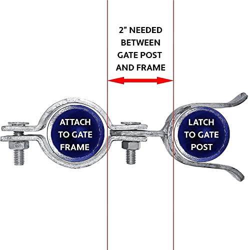 1-5/8" x 2-3/8" Chain Link Fence Gate Fork Latch - Fence Gate Latch - Galvanized Fence Gate Latch with Hole for Padlock - size: 1-5/8" X 2-3/8"