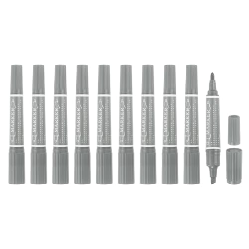 MECCANIXITY 10 Pcs Art Marker Pen Double-Ended Colored Pen Dual Sketch Marker for Drawing Sketching Writing Journaling, Gray - color: Gray