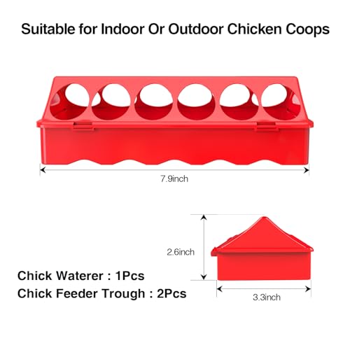 Chick Feeder and Waterer Kit, Chick Feeder Trough and 0.3 Gallon Chick Waterer, No Waste Baby Chick Starter Kit for Chicks, Ducks, and Quail - color: Set