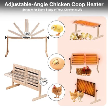 Smart Chicken Coop Heater for Chicks 200W Brooder Heater Plate with Adjustable Thermostat & Timer for Chicks, Ducks, Indoor Use, Brooder Heating Panel Safer Than Brooder Lamps for Year-Round Warming