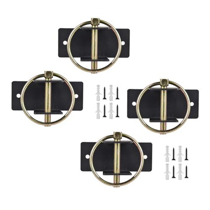 2Pack Heavy Duty Steel Feed Bucket Holder with Quick Release for Stable Animals Wall Mounted Bucket Holder - color: 4 piece set