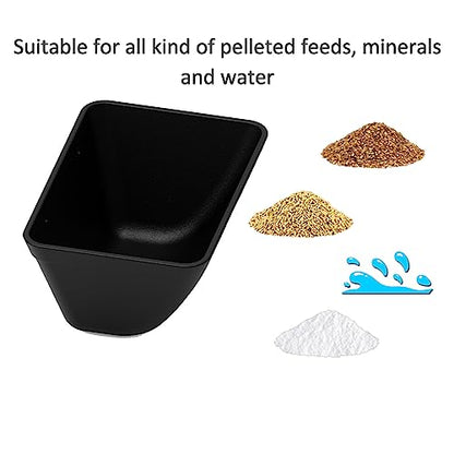 Fence Hanging Chicken Feeder for Duck, Piglets, Goat Feeder Poultry Feeding Container for Livestock Feed Trough Water Bucket(4)