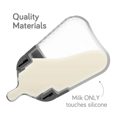 Nanobebe Flexy Silicone Baby Bottle, Anti-Colic, Natural Feel, Non-Collapsing Nipple, Non-Tip Stable Base, Easy to Clean 2-Pack, Gray, 5 oz - color: Grey, style: 5 Ounce 2-Pack