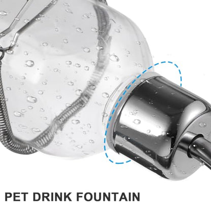 Yardwe Guinea Pig Water Bottle 2 Pcs, Hanging Small Animal Water Dispenser with Stainless Steel Drinking Tube for Rabbits, Hamsters and Ferrets, Transparent