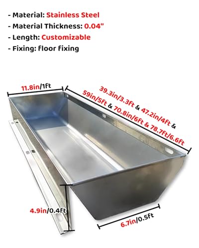 Pig Hog Feeders for Outside Heavy Duty, Piglet Livestock Feeder Trough Easy Clean Fill, Automatic Animals Feeder/Poultry Watering Bowls(78.7ft/6.6ft) - size: 78.7ft/6.6ft