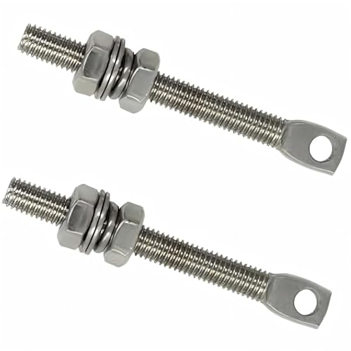 Automatic Gate Opener Tie Rod Chain Connection Hardware,Sliding Gate Roller Chain Bolt Tensioner Compatible with ANSI #40#41#428, 2Pcs (Flat & Standard) - size: M8*80mm(Flat & Standard)
