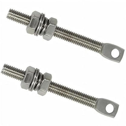 Automatic Gate Opener Tie Rod Chain Connection Hardware,Sliding Gate Roller Chain Bolt Tensioner Compatible with ANSI #40#41#428, 2Pcs (Flat & Standard) - size: M8*80mm(Flat & Standard)