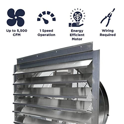 Maxx Air Exhaust Fan - Efficient and Durable Ventilation And Cooling Solution, Extraction Fan, No Cheap Materials (30" Exhaust Fan) - size: 30" Exhaust Fan