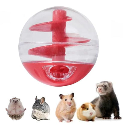 Ferret Interactive Toy Slow Feeding Dry Food Treat Balls Enrichment Toys for Small Animal Cats Guinea Pig Rat Chinchilla Hedgehog Bunny (1PC,Red) - size: 1PC